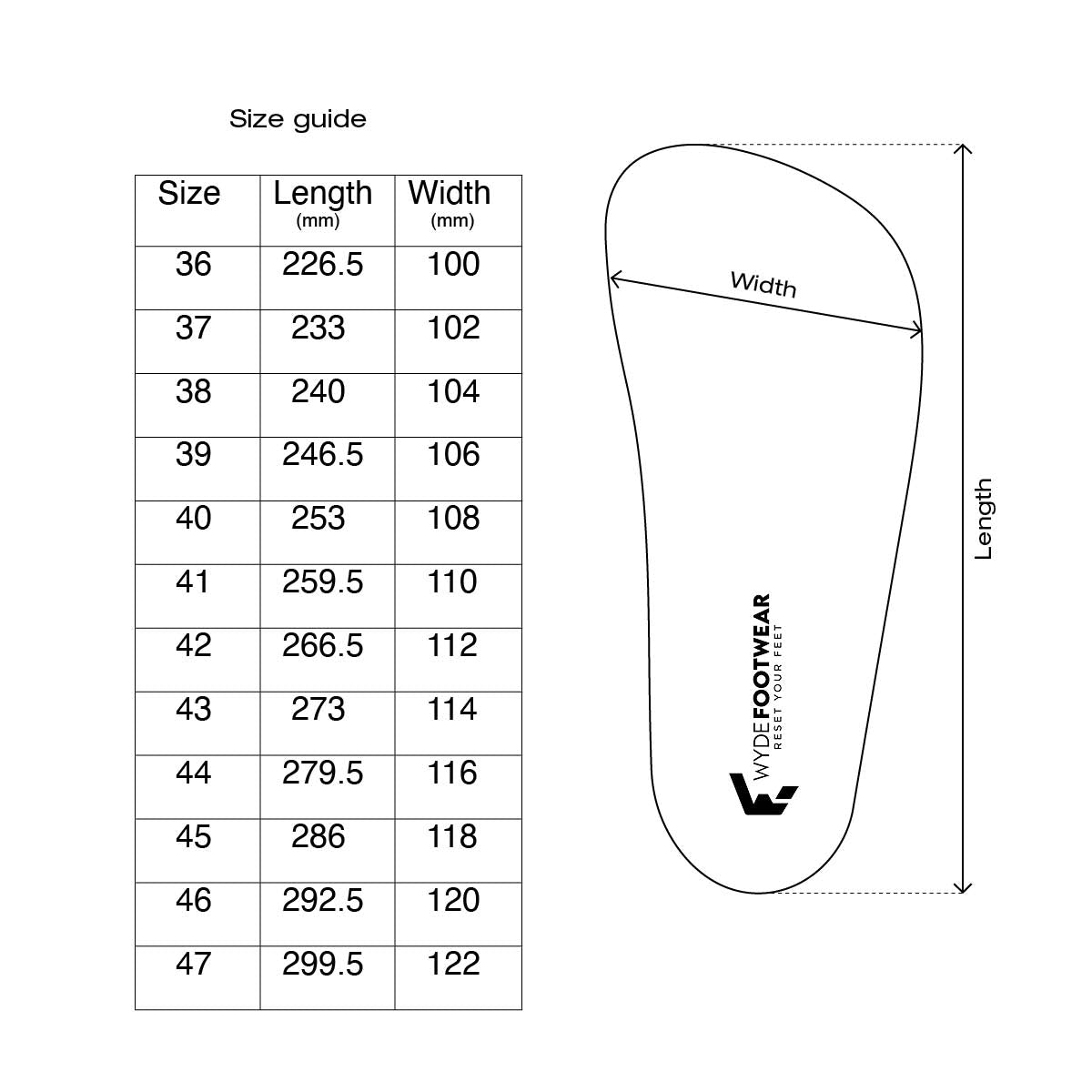 Size Guide Wyde Footwear size-guide-wyde-footwear